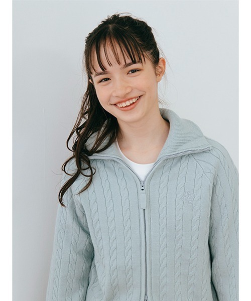 pom ponette junior（ポンポネットジュニア）の「ダブルZIPニットカーディガン（カーディガン/ボレロ・キッズ・ブラック/エメラルド・LL/M/L/S）」の8枚目の写真