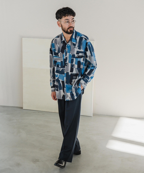 EDIFICE（エディフィス）の「ペイントパターン アーミーシャツ（その他アウター・メンズ・カーキ/ネイビー・MEDIUM/LARGE）」の3枚目の写真