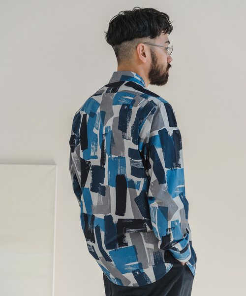 EDIFICE（エディフィス）の「ペイントパターン アーミーシャツ（その他アウター・メンズ・カーキ/ネイビー・MEDIUM/LARGE）」の9枚目の写真