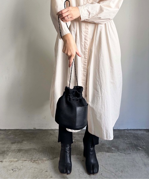 SPRUCE（スプルース）の「EM:SPRUCE マレ巾着ショルダー 軽量（ショルダーバッグ・レディース・ブラック/グリーン/ラベンダー・FREE）」の18枚目の写真