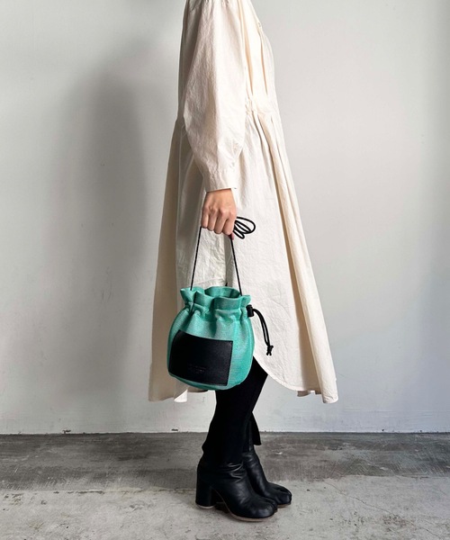 SPRUCE（スプルース）の「EM:SPRUCE マレ巾着ショルダー 軽量（ショルダーバッグ・レディース・ブラック/グリーン/ラベンダー・FREE）」の9枚目の写真