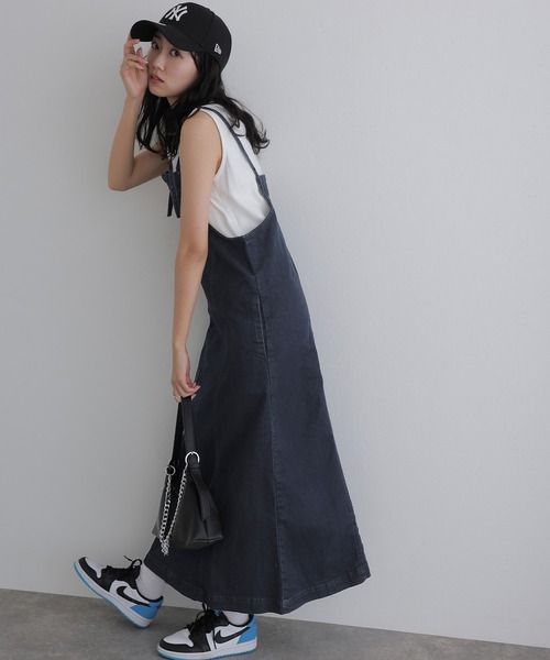 ElegChic(エレグシック)の「前ジッパーデニムジャンスカ(スカート・レディース・ネイビー/ネイビー系・3L/4L/M/L/XL)」の2枚目の写真
