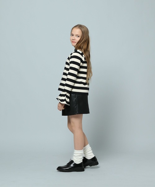 LOWRYS FARM(ローリーズファーム)の「フェイクレザータイトミニスカート 107773(スカート・キッズ・ブラック・160cm/150cm)」の3枚目の写真