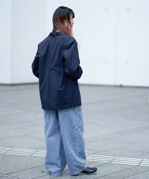 JOINT WORKS(ジョイントワークス)の「ピンストカットオフ テーラージャケット(テーラードジャケット・レディース・ネイビー/グレー・FREE)」の10枚目の写真