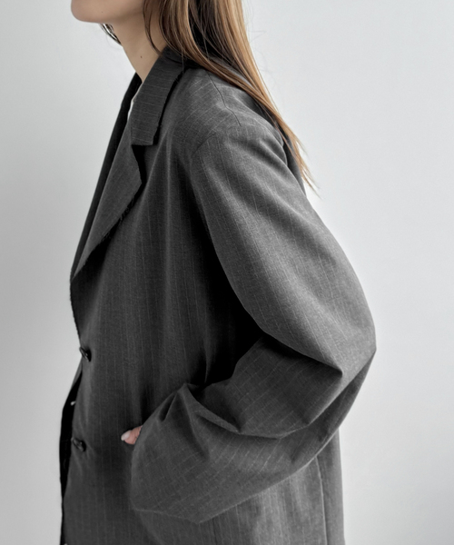 JOINT WORKS(ジョイントワークス)の「ピンストカットオフ テーラージャケット(テーラードジャケット・レディース・ネイビー/グレー・FREE)」の13枚目の写真