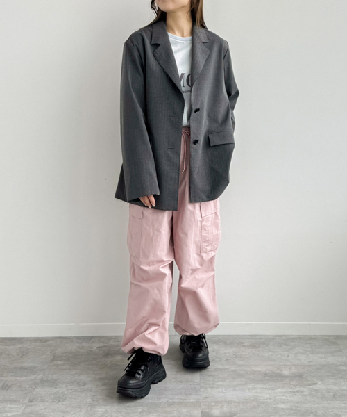 JOINT WORKS(ジョイントワークス)の「ピンストカットオフ テーラージャケット(テーラードジャケット・レディース・ネイビー/グレー・FREE)」の16枚目の写真