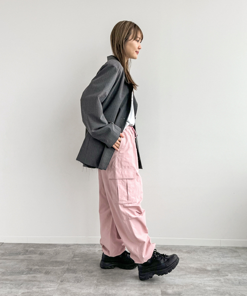 JOINT WORKS(ジョイントワークス)の「ピンストカットオフ テーラージャケット(テーラードジャケット・レディース・ネイビー/グレー・FREE)」の17枚目の写真