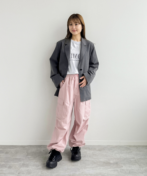 JOINT WORKS(ジョイントワークス)の「ピンストカットオフ テーラージャケット(テーラードジャケット・レディース・ネイビー/グレー・FREE)」の18枚目の写真