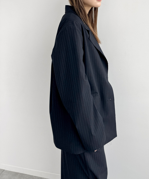 JOINT WORKS(ジョイントワークス)の「ピンストカットオフ テーラージャケット(テーラードジャケット・レディース・ネイビー/グレー・FREE)」の21枚目の写真