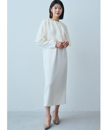 IEDIT 福田麻琴さんコラボ 着まわし自在なケープ付きワンピース〈アイボリー〉