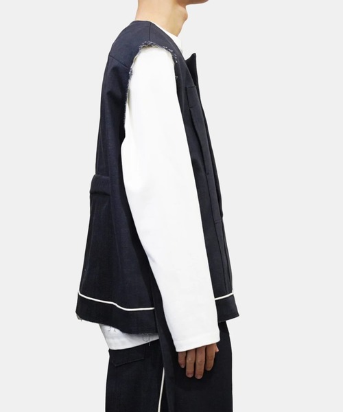 ohta（オータ）の「【ohta】 black denim vest（ベスト・メンズ・ブラック・1）」の3枚目の写真