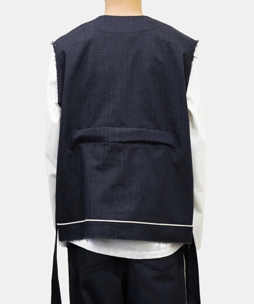 ohta（オータ）の「【ohta】 black denim vest（ベスト・メンズ・ブラック・1）」の4枚目の写真