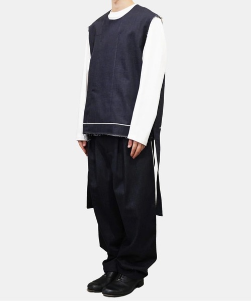 ohta（オータ）の「【ohta】 black denim vest（ベスト・メンズ・ブラック・1）」の5枚目の写真