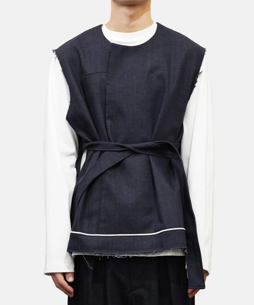 ohta（オータ）の「【ohta】 black denim vest（ベスト・メンズ・ブラック・1）」の6枚目の写真