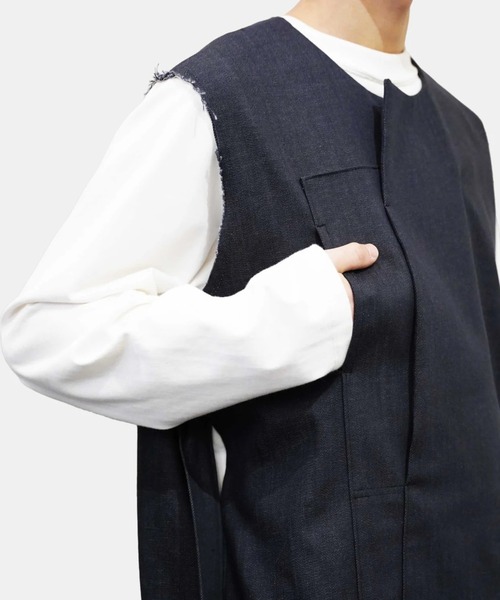 ohta（オータ）の「【ohta】 black denim vest（ベスト・メンズ・ブラック・1）」の7枚目の写真