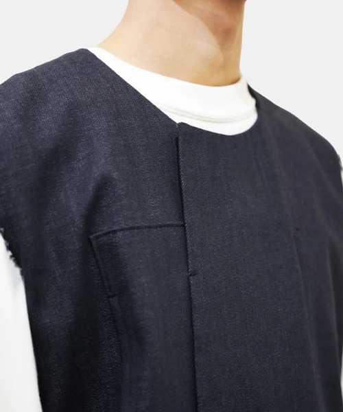 ohta（オータ）の「【ohta】 black denim vest（ベスト・メンズ・ブラック・1）」の9枚目の写真