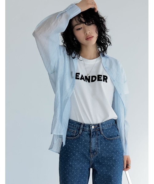 Re:EDIT（リエディ）の「[神山まりあさん着用][2024SS COLLECTION]シアーワッシャーシャツ（シャツ/ブラウス・レディース・ベージュ/モカ/ブラック/グレー/ブルー/ホワイト/グリーン・MEDIUM/LARGE）」の21枚目の写真