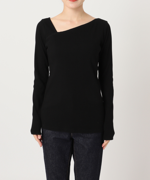 journal standard L'essage（ジャーナルスタンダードレサージュ）の「《追加》ヴィンテージリブ アシメプルオーバー（Tシャツ/カットソー・レディース・ブラック/ホワイト・FREE）」の14枚目の写真