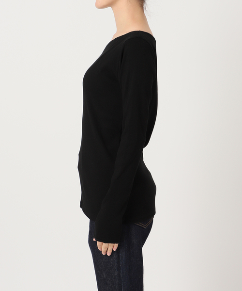 journal standard L'essage（ジャーナルスタンダードレサージュ）の「《追加》ヴィンテージリブ アシメプルオーバー（Tシャツ/カットソー・レディース・ブラック/ホワイト・FREE）」の15枚目の写真