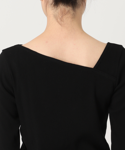 journal standard L'essage（ジャーナルスタンダードレサージュ）の「《追加》ヴィンテージリブ アシメプルオーバー（Tシャツ/カットソー・レディース・ブラック/ホワイト・FREE）」の17枚目の写真