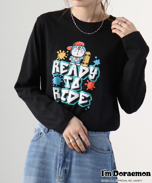 sanrio（サンリオ）の「アイムドラえもん / 長袖Tシャツ（Tシャツ/カットソー・メンズ・グレイッシュベージュ/ネイビー/ホワイト/ブラック・M/LL/L）」の18枚目の写真