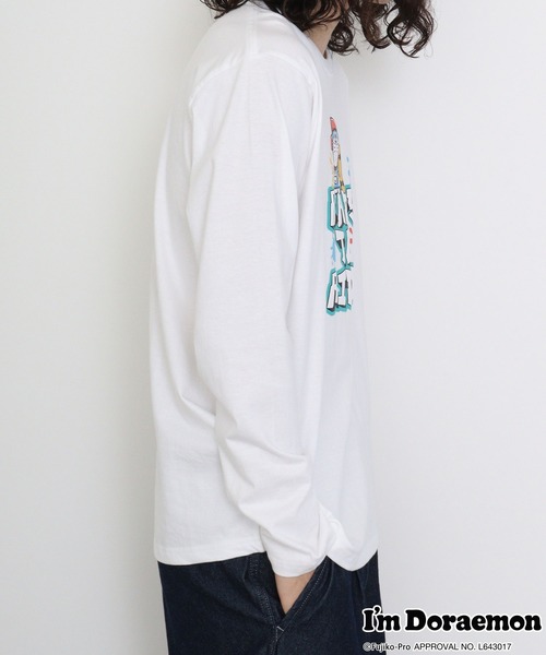 sanrio（サンリオ）の「アイムドラえもん / 長袖Tシャツ（Tシャツ/カットソー・メンズ・グレイッシュベージュ/ネイビー/ホワイト/ブラック・M/LL/L）」の16枚目の写真