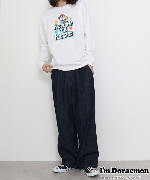 sanrio（サンリオ）の「アイムドラえもん / 長袖Tシャツ（Tシャツ/カットソー・メンズ・グレイッシュベージュ/ネイビー/ホワイト/ブラック・M/LL/L）」の12枚目の写真