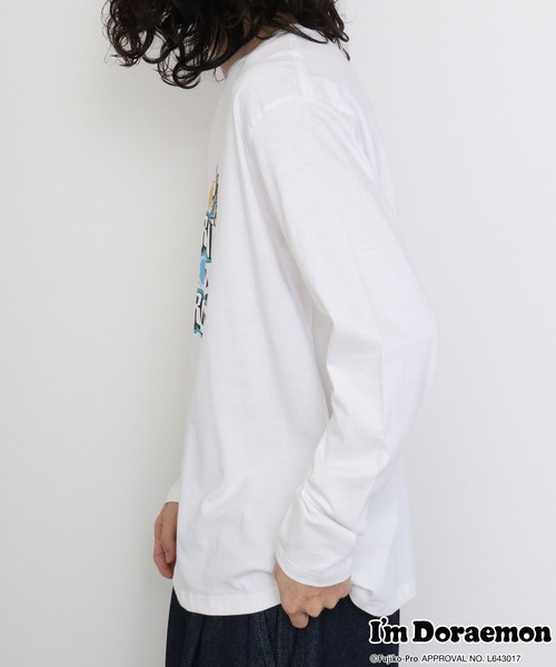 sanrio（サンリオ）の「アイムドラえもん / 長袖Tシャツ（Tシャツ/カットソー・メンズ・グレイッシュベージュ/ネイビー/ホワイト/ブラック・M/LL/L）」の14枚目の写真