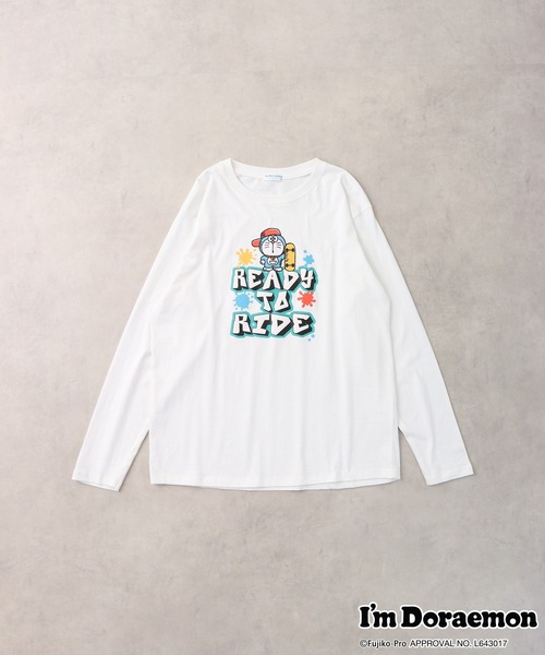 sanrio（サンリオ）の「アイムドラえもん / 長袖Tシャツ（Tシャツ/カットソー・メンズ・グレイッシュベージュ/ネイビー/ホワイト/ブラック・M/LL/L）」の5枚目の写真