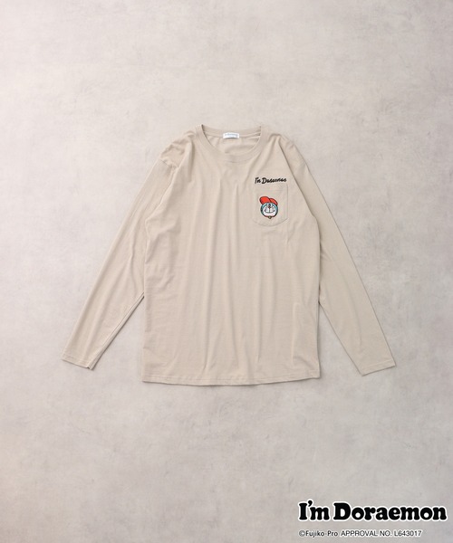 sanrio（サンリオ）の「アイムドラえもん / 長袖Tシャツ（Tシャツ/カットソー・メンズ・グレイッシュベージュ/ネイビー/ホワイト/ブラック・M/LL/L）」の9枚目の写真