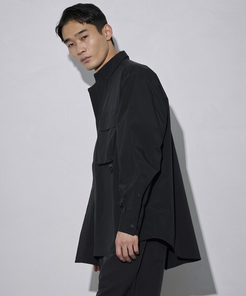 Firsthand（ファーストハンド）の「Firsthand/ファーストハンド REポリエステル ユーティリティ ロングスリーブシャツ（シャツ/ブラウス・メンズ・ブラック/チャコールグレー・MEDIUM/LARGE）」の17枚目の写真