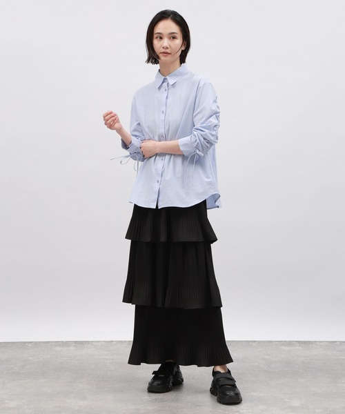 LAKOLE（ラコレ）の「ケシプリーツティアードスカート / 108668（スカート・レディース・ブラック/グレー/アイボリー/ブラウン・MEDIUM/SMALL）」の5枚目の写真