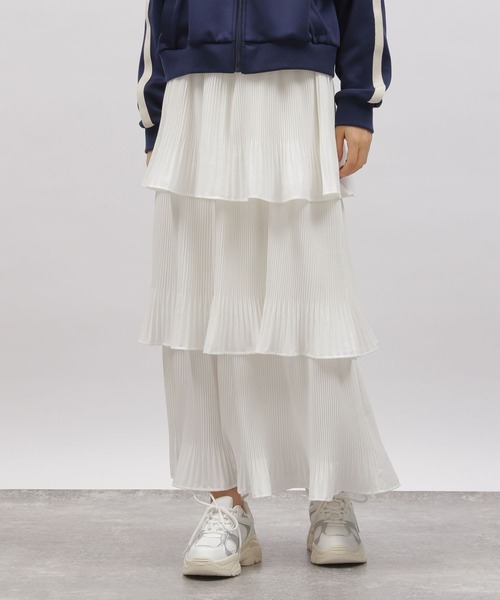 LAKOLE（ラコレ）の「ケシプリーツティアードスカート / 108668（スカート・レディース・ブラック/グレー/アイボリー/ブラウン・MEDIUM/SMALL）」の18枚目の写真