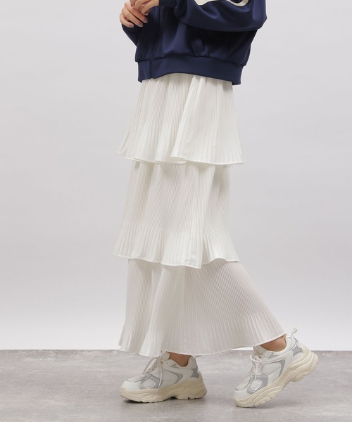 LAKOLE（ラコレ）の「ケシプリーツティアードスカート / 108668（スカート・レディース・ブラック/グレー/アイボリー/ブラウン・MEDIUM/SMALL）」の19枚目の写真