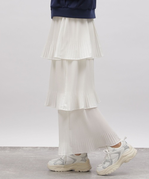 LAKOLE（ラコレ）の「ケシプリーツティアードスカート / 108668（スカート・レディース・ブラック/グレー/アイボリー/ブラウン・MEDIUM/SMALL）」の20枚目の写真