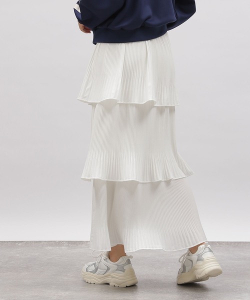LAKOLE（ラコレ）の「ケシプリーツティアードスカート / 108668（スカート・レディース・ブラック/グレー/アイボリー/ブラウン・MEDIUM/SMALL）」の22枚目の写真