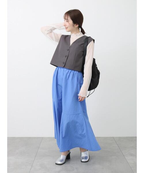 Te chichi TERRASSE（テチチテラス）の「ナイロンギャザースカート（スカート・レディース・ブラック/ベージュ/ブルー・F）」の12枚目の写真