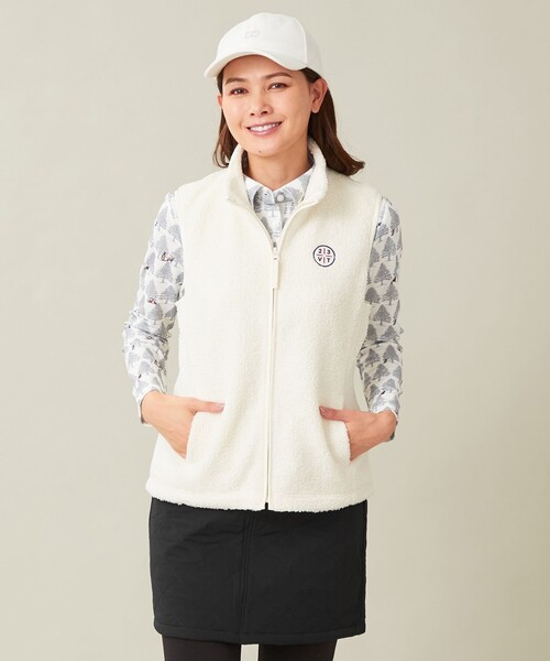 【23区ゴルフ】ボアベストレディース 001サイズ 23区GOLF（ニジュウサンクゴルフ）の「【WOMEN】ボアベスト（ベスト