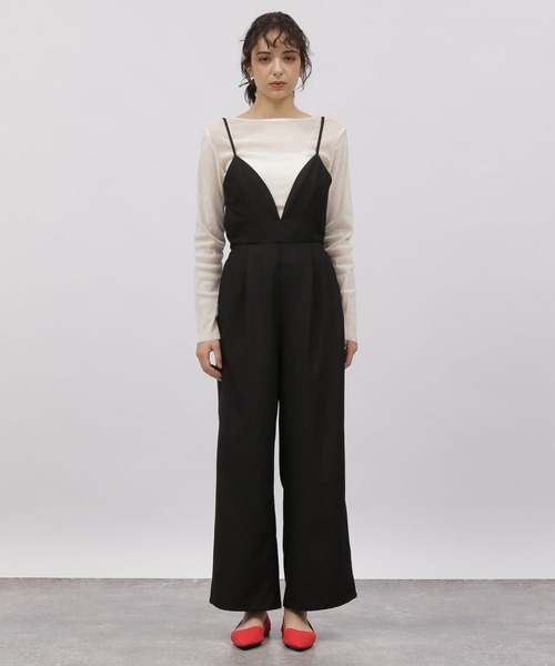 LAKOLE（ラコレ）の「ブラカットキャミサロペット / 111271（サロペット/オーバーオール・レディース・ブラック/イエロー×グリーン/グレー・SMALL/MEDIUM）」の10枚目の写真