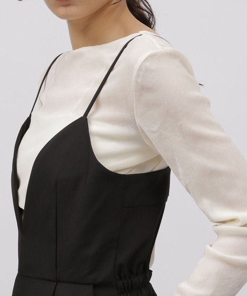 LAKOLE（ラコレ）の「ブラカットキャミサロペット / 111271（サロペット/オーバーオール・レディース・ブラック/イエロー×グリーン/グレー・SMALL/MEDIUM）」の14枚目の写真