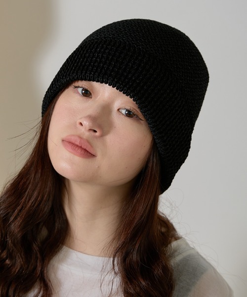 WHITE MOUNTAINEERING（ホワイトマウンテニアリング）の「White Mountaineering/ホワイトマウンテニアリング BLK WASHI PAPER BUCKET HAT ビーニー（ニットキャップ/ビーニー・メンズ・ブラック・FREE）」の3枚目の写真