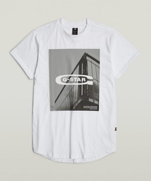 G-STAR | HQ OLD SCHOOL LOGO LASH T-SHIRT/クラシックロゴプリントフォトTシャツ(Tシャツ/カットソー)