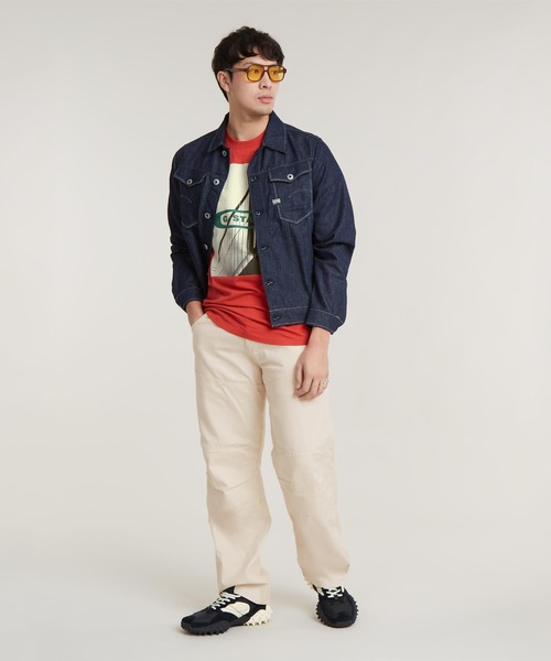 G-STAR(ジースター)の「HQ OLD SCHOOL LOGO LASH T-SHIRT/クラシックロゴプリントフォトTシャツ(Tシャツ/カットソー・メンズ・ピンク系その他/ホワイト/ダークブラック・SMALL/X-SMALL/X-LARGE/LARGE/MEDIUM)」の12枚目の写真