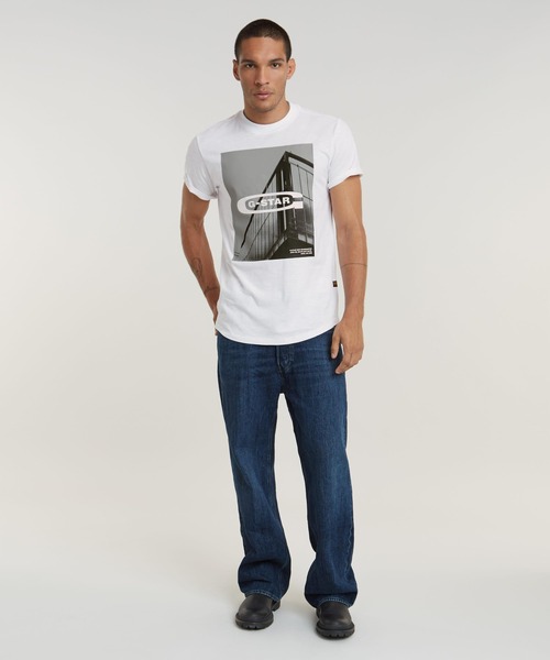 送料込★G-Star★Hq Oldskool Logo Lash Tシャツ G-STAR RAW（ジースターロゥ）の「HQ OLD SCHOOL LOGO LASH T