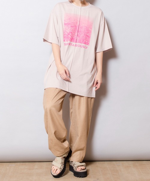 OSMOSIS（オズモーシス）の「ピンタックプリントTシャツ（Tシャツ/カットソー・レディース・ホワイト/ブラック/ライトベージュ・ONE SIZE）」の13枚目の写真