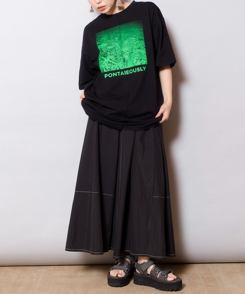OSMOSIS（オズモーシス）の「ピンタックプリントTシャツ（Tシャツ/カットソー・レディース・ホワイト/ブラック/ライトベージュ・ONE SIZE）」の17枚目の写真
