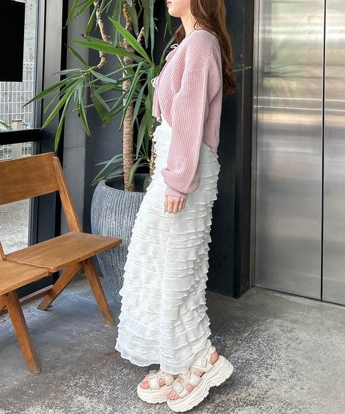 INGNI（イング）の「カットフリルスカート（スカート・レディース・アイボリー/ブラック・FREE）」の9枚目の写真