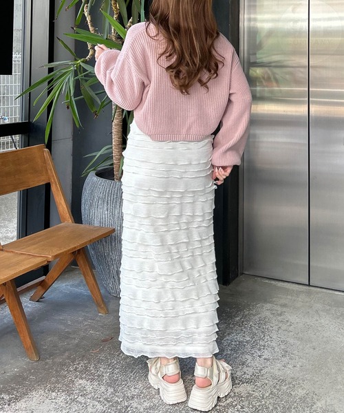 INGNI（イング）の「カットフリルスカート（スカート・レディース・アイボリー/ブラック・FREE）」の7枚目の写真