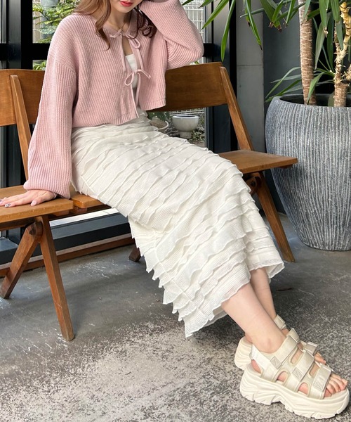 INGNI（イング）の「カットフリルスカート（スカート・レディース・アイボリー/ブラック・FREE）」の6枚目の写真