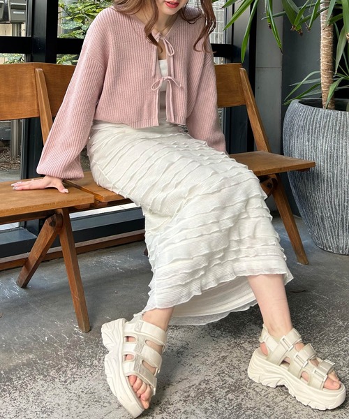 INGNI（イング）の「カットフリルスカート（スカート・レディース・アイボリー/ブラック・FREE）」の5枚目の写真